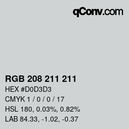 Farbcode: RGB 208 211 211 | qconv.com