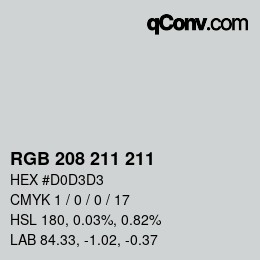 Código de color: RGB 208 211 211 | qconv.com