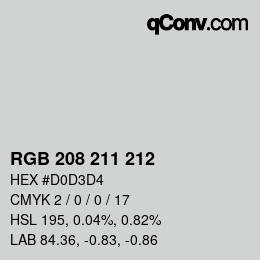 Color code: RGB 208 211 212 | qconv.com