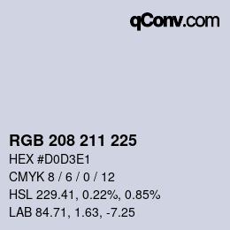 Color code: RGB 208 211 225 | qconv.com