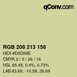 カラーコード: RGB 208 213 158 | qconv.com