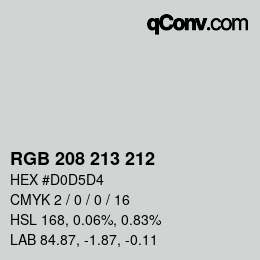 Code couleur: RGB 208 213 212 | qconv.com