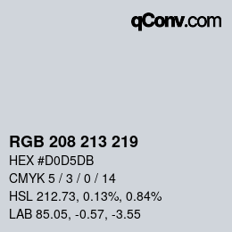 カラーコード: RGB 208 213 219 | qconv.com