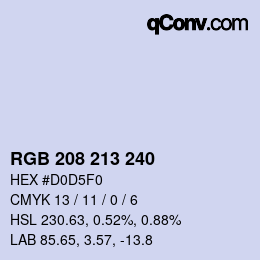 Color code: RGB 208 213 240 | qconv.com