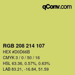 カラーコード: RGB 208 214 107 | qconv.com
