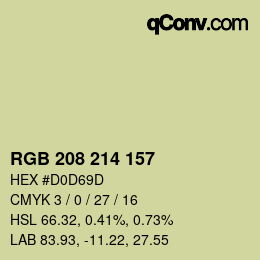 颜色代码: RGB 208 214 157 | qconv.com