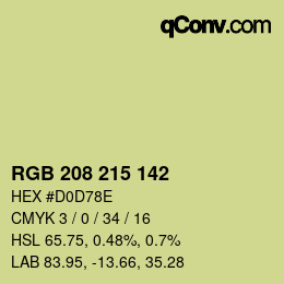 Color code: RGB 208 215 142 | qconv.com