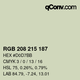Farbcode: RGB 208 215 187 | qconv.com