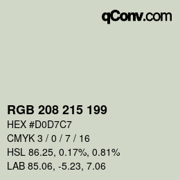 Color code: RGB 208 215 199 | qconv.com
