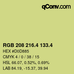 カラーコード: RGB 208 216.4 133.4 | qconv.com