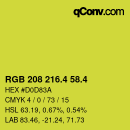 カラーコード: RGB 208 216.4 58.4 | qconv.com