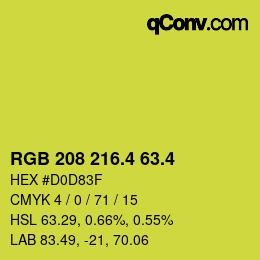 カラーコード: RGB 208 216.4 63.4 | qconv.com