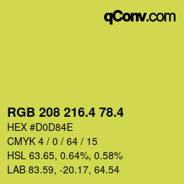 カラーコード: RGB 208 216.4 78.4 | qconv.com
