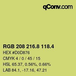 カラーコード: RGB 208 216.8 118.4 | qconv.com