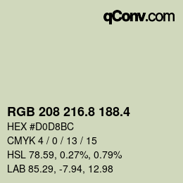 カラーコード: RGB 208 216.8 188.4 | qconv.com