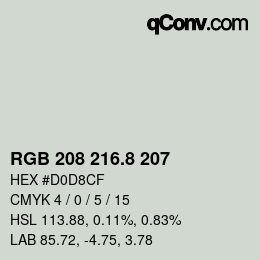 カラーコード: RGB 208 216.8 207 | qconv.com