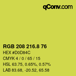 カラーコード: RGB 208 216.8 76 | qconv.com