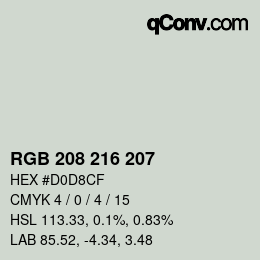 Code couleur: RGB 208 216 207 | qconv.com