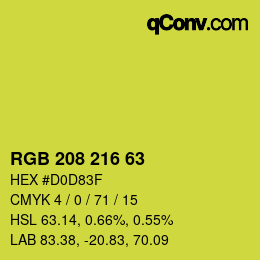 カラーコード: RGB 208 216 63 | qconv.com