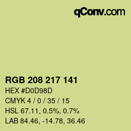 カラーコード: RGB 208 217 141 | qconv.com