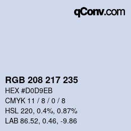 Farbcode: RGB 208 217 235 | qconv.com