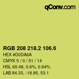 カラーコード: RGB 208 218.2 106.6 | qconv.com