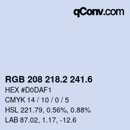 カラーコード: RGB 208 218.2 241.6 | qconv.com