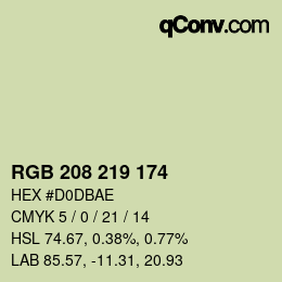 Farbcode: RGB 208 219 174 | qconv.com