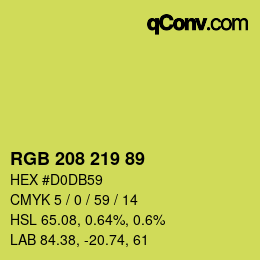 Color code: RGB 208 219 89 | qconv.com
