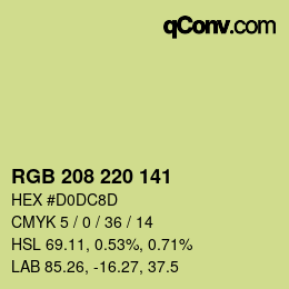 Color code: RGB 208 220 141 | qconv.com