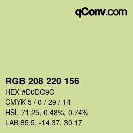 Color code: RGB 208 220 156 | qconv.com