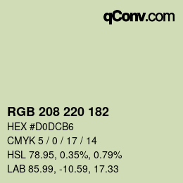 Color code: RGB 208 220 182 | qconv.com