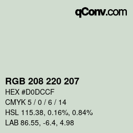 Color code: RGB 208 220 207 | qconv.com