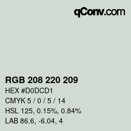 Color code: RGB 208 220 209 | qconv.com