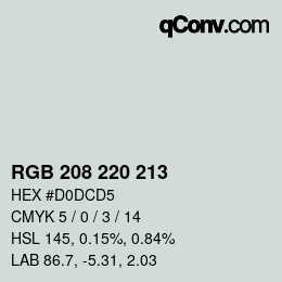 Color code: RGB 208 220 213 | qconv.com