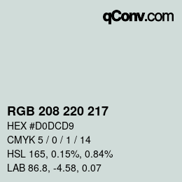 Color code: RGB 208 220 217 | qconv.com