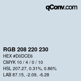 Color code: RGB 208 220 230 | qconv.com