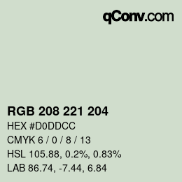 カラーコード: RGB 208 221 204 | qconv.com