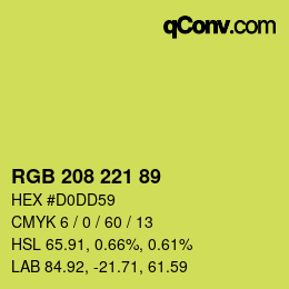 Color code: RGB 208 221 89 | qconv.com