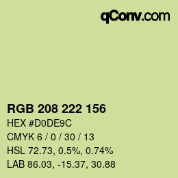 Farbcode: RGB 208 222 156 | qconv.com