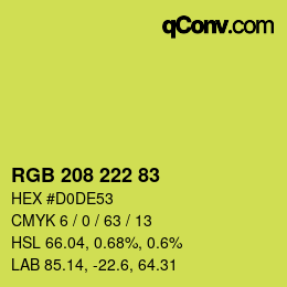 カラーコード: RGB 208 222 83 | qconv.com