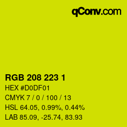 カラーコード: RGB 208 223 1 | qconv.com