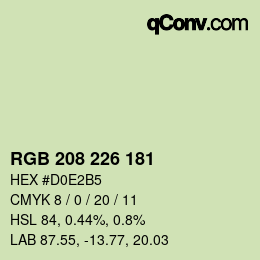 Color code: RGB 208 226 181 | qconv.com