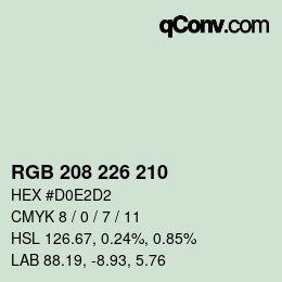 Farbcode: RGB 208 226 210 | qconv.com