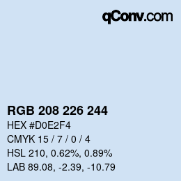Color code: RGB 208 226 244 | qconv.com