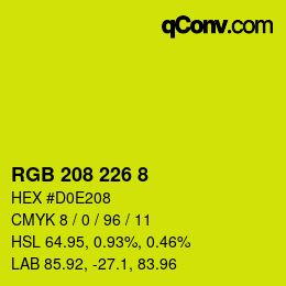 Color code: RGB 208 226 8 | qconv.com