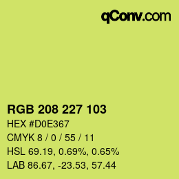 カラーコード: RGB 208 227 103 | qconv.com