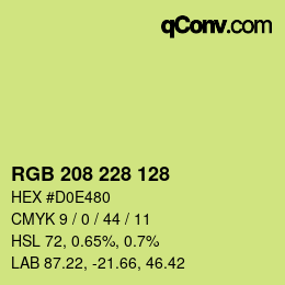 Color code: RGB 208 228 128 | qconv.com