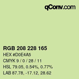 カラーコード: RGB 208 228 165 | qconv.com
