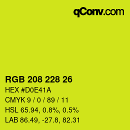Color code: RGB 208 228 26 | qconv.com